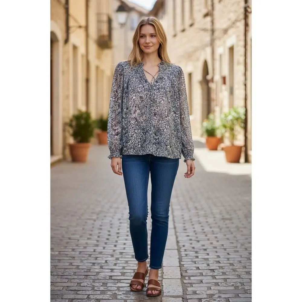 Free People Floral Smocked Blouse Size Large NEW - Picture 12 of 12